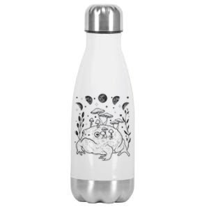 Dark Academia Moon Witchy Goblincore Aesthetic Frog Stainless Steel Insulated Water Bottle