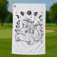 Dark Academia Moon Witchy Goblincore Aesthetic Frog Golf Towel
