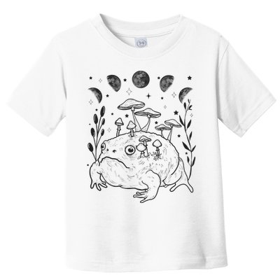 Dark Academia Moon Witchy Goblincore Aesthetic Frog Toddler T-Shirt