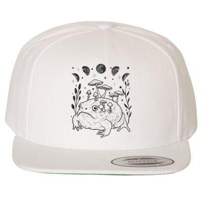 Dark Academia Moon Witchy Goblincore Aesthetic Frog Wool Snapback Cap