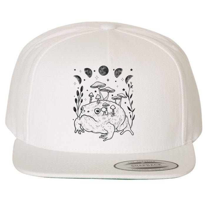 Dark Academia Moon Witchy Goblincore Aesthetic Frog Wool Snapback Cap