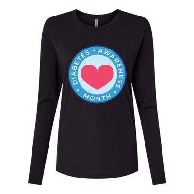 Diabetes Awareness Month Great Gift Heart Gift Womens Cotton Relaxed Long Sleeve T-Shirt