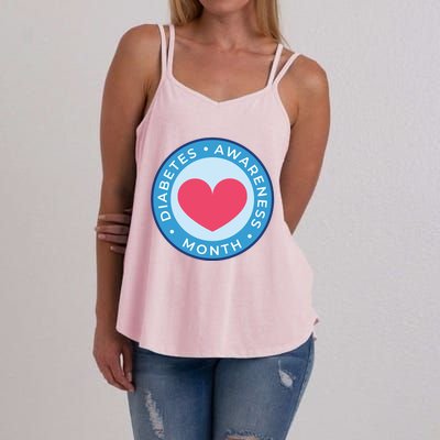 Diabetes Awareness Month Great Gift Heart Gift Women's Strappy Tank