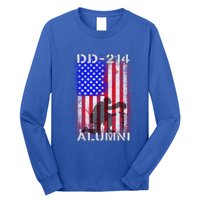 Ddgift214 Alumni Military Veteran Vintage American Usa Flag Great Gift Long Sleeve Shirt