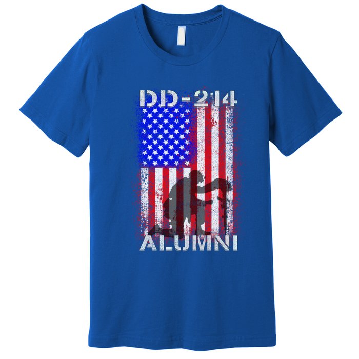 Ddgift214 Alumni Military Veteran Vintage American Usa Flag Great Gift Premium T-Shirt