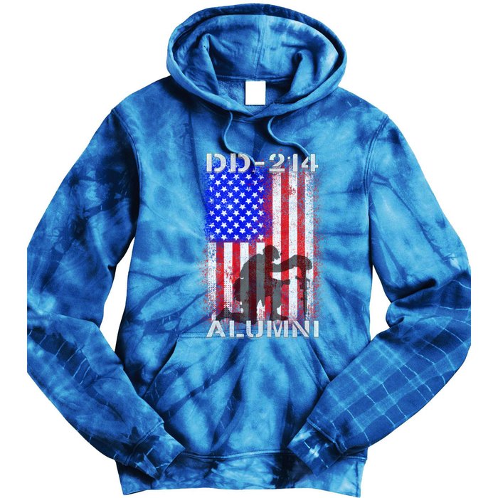 Ddgift214 Alumni Military Veteran Vintage American Usa Flag Great Gift Tie Dye Hoodie