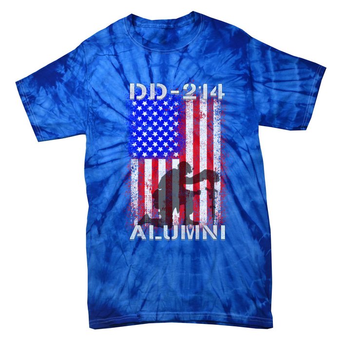 Ddgift214 Alumni Military Veteran Vintage American Usa Flag Great Gift Tie-Dye T-Shirt