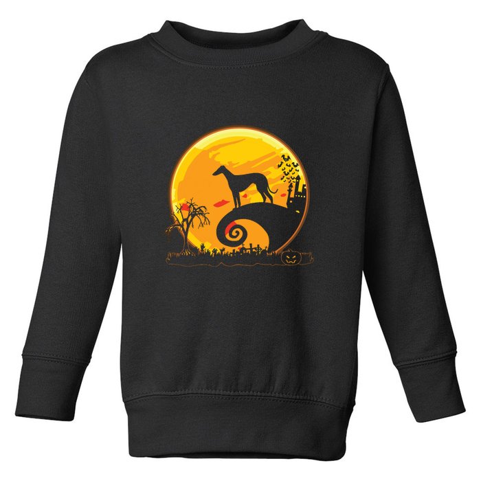 Dog And Moon Funny Dog Halloween Toddler Sweatshirt