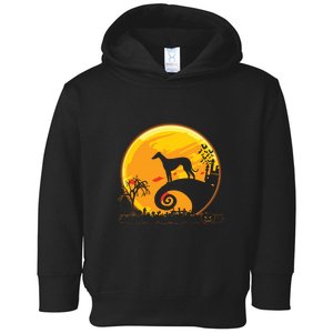 Dog And Moon Funny Dog Halloween Toddler Hoodie