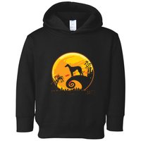 Dog And Moon Funny Dog Halloween Toddler Hoodie