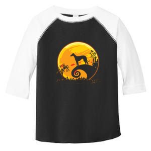 Dog And Moon Funny Dog Halloween Toddler Fine Jersey T-Shirt