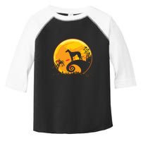 Dog And Moon Funny Dog Halloween Toddler Fine Jersey T-Shirt