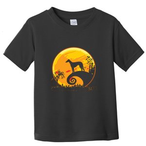 Dog And Moon Funny Dog Halloween Toddler T-Shirt