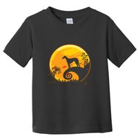 Dog And Moon Funny Dog Halloween Toddler T-Shirt