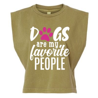 Dogs Are My Favorite People Gift Garment-Dyed Women's Muscle Tee