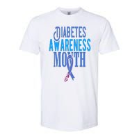 Diabetes Awareness Month Blue Love Ribbon Support T1D T2D Softstyle® CVC T-Shirt