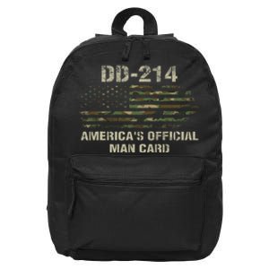 Dd214 Americas Man Card Funny Military 16 in Basic Backpack