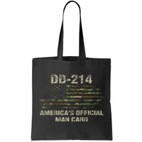 Dd214 Americas Man Card Funny Military Tote Bag