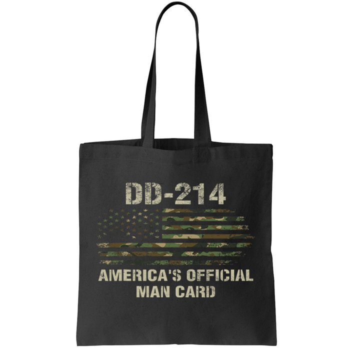 Dd214 Americas Man Card Funny Military Tote Bag