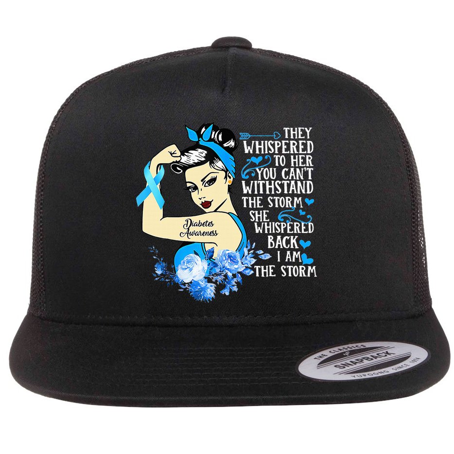 Diabetes Awareness Month For Powerful Warrior Flat Bill Trucker Hat