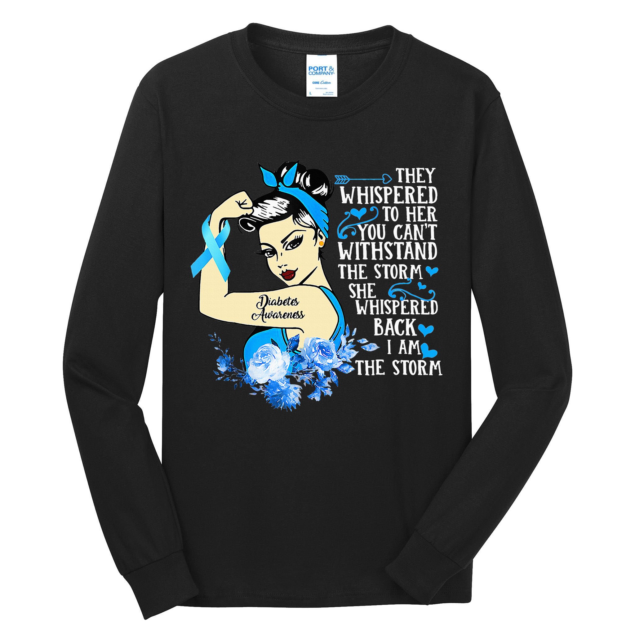 Diabetes Awareness Month For Powerful Warrior Tall Long Sleeve T-Shirt