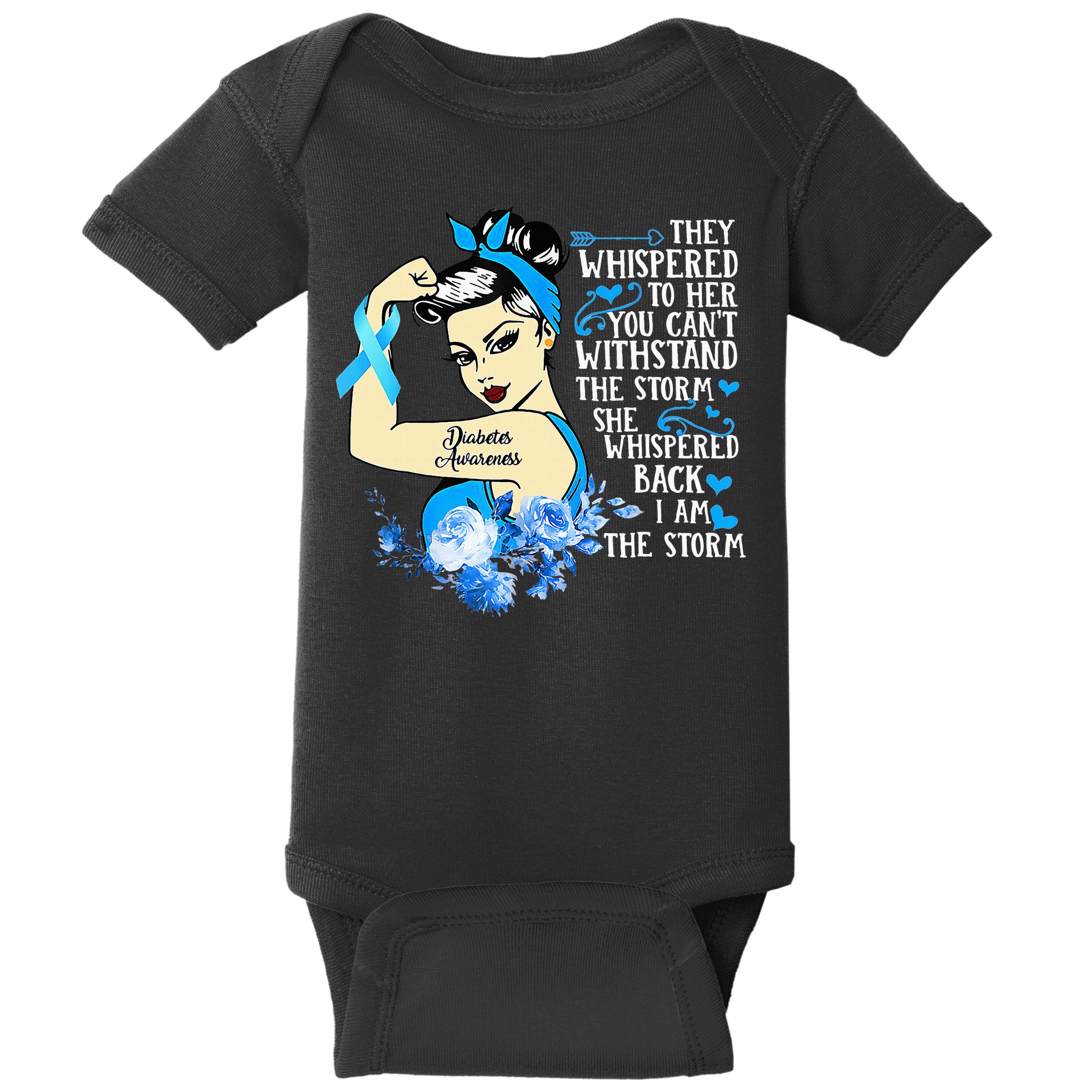 Diabetes Awareness Month For Powerful Warrior Baby Bodysuit