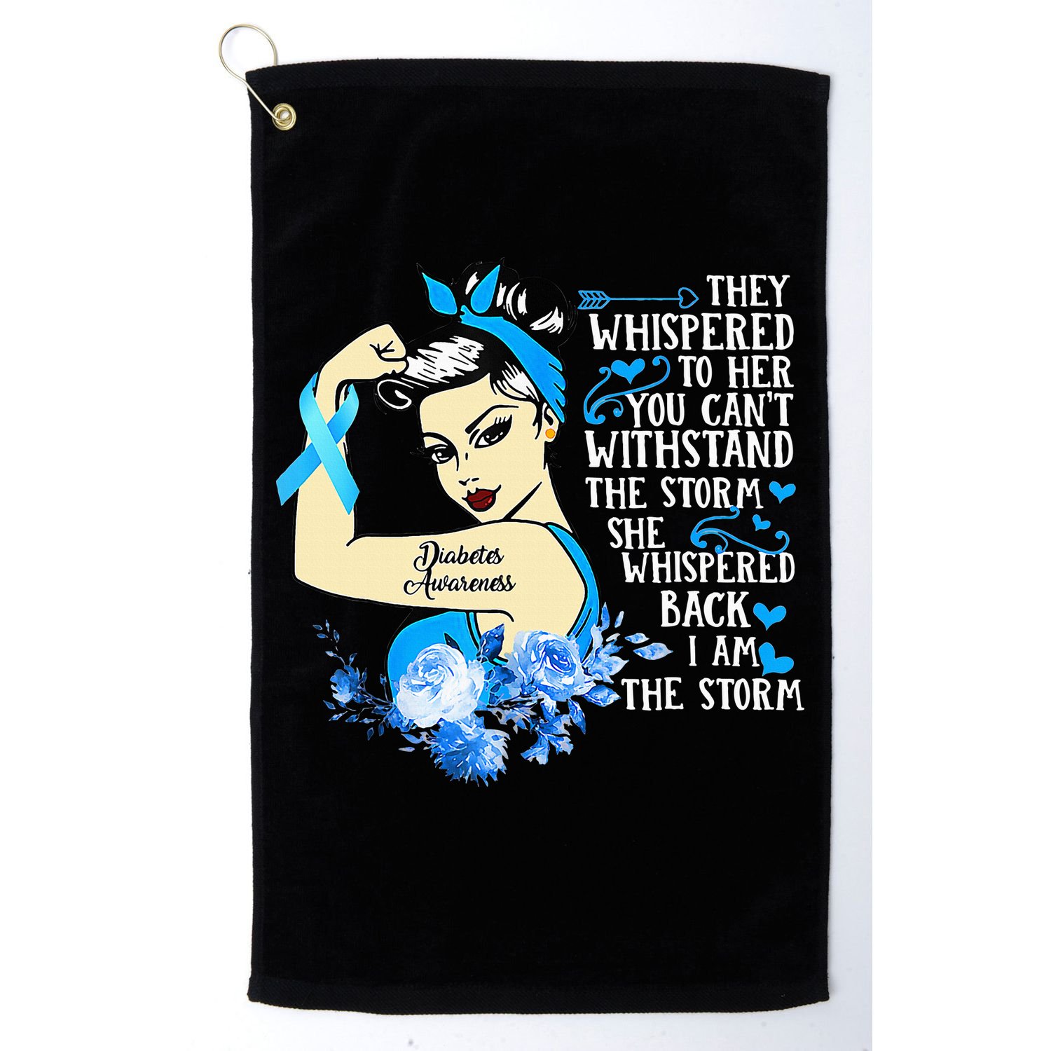 Diabetes Awareness Month For Powerful Warrior Golf Towel