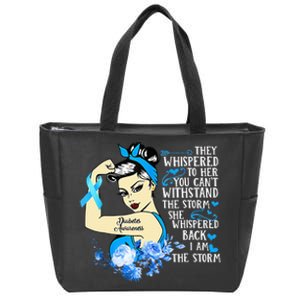 Diabetes Awareness Month For Powerful Warrior Zip Tote Bag