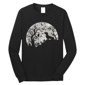 Dachshund And Moon Halloween Dachshund Lovers Pet Owner Long Sleeve Shirt