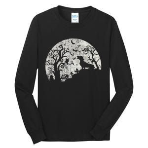 Dachshund And Moon Halloween Dachshund Lovers Pet Owner Tall Long Sleeve T-Shirt