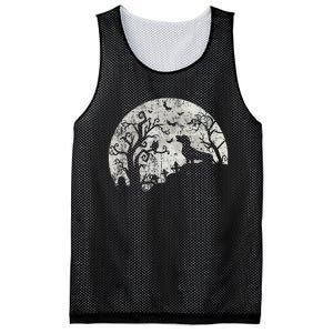 Dachshund And Moon Halloween Dachshund Lovers Pet Owner Mesh Reversible Basketball Jersey Tank