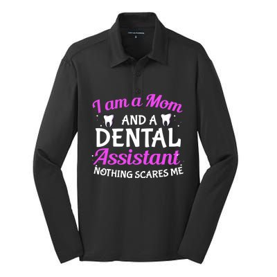 Dental Assistant Mom Dental Life Teeth Tooth Cool Gift Silk Touch Performance Long Sleeve Polo