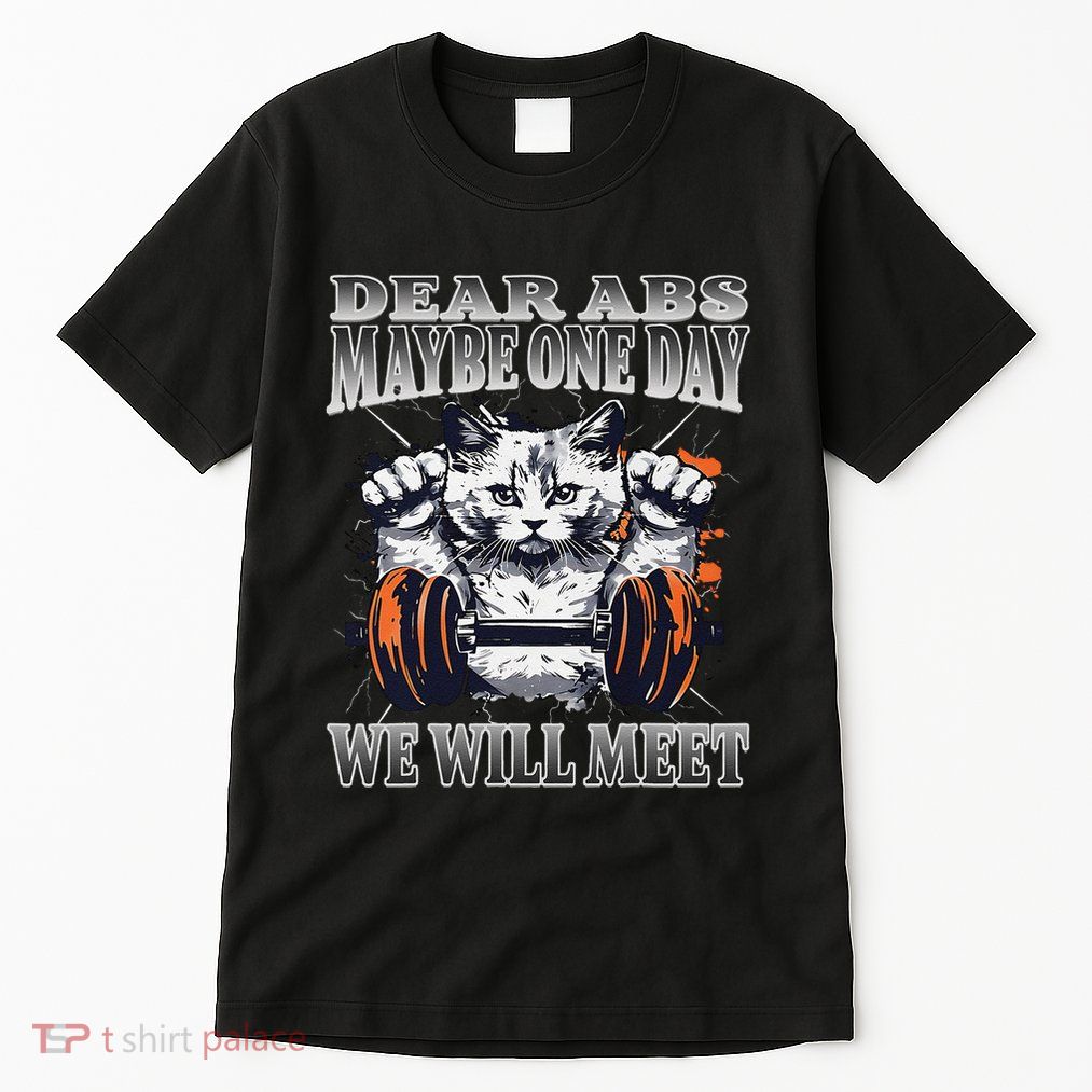 Dear Abs Maybe One Day WeLl Meet Funny Cat Meme Gym Fitness Tall T-Shirt