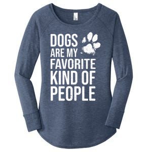 Dogs Are My Favorite Kind Of People Gift Cute Dog Lover Slogan Funny Gift Women's Perfect Tri Tunic Long Sleeve Shirt