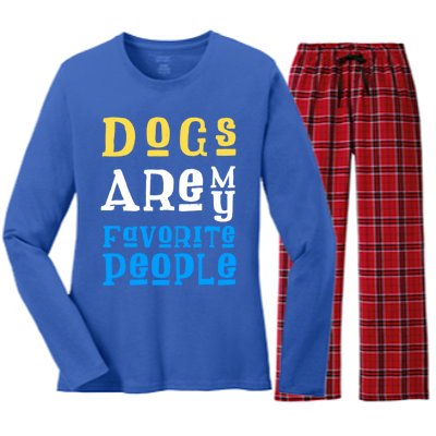 Dogs Are My Favorite Kind Of People Gift Cute Doggy Gift Great Gift Women's Long Sleeve Flannel Pajama Set 