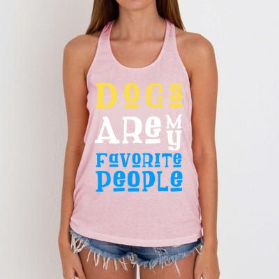 Dogs Are My Favorite Kind Of People Gift Cute Doggy Gift Great Gift Women's Knotted Racerback Tank