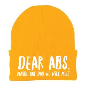 Dear Abs Maybe One Day We Will Meet Funny Gym Quote Knit Cap Winter Beanie