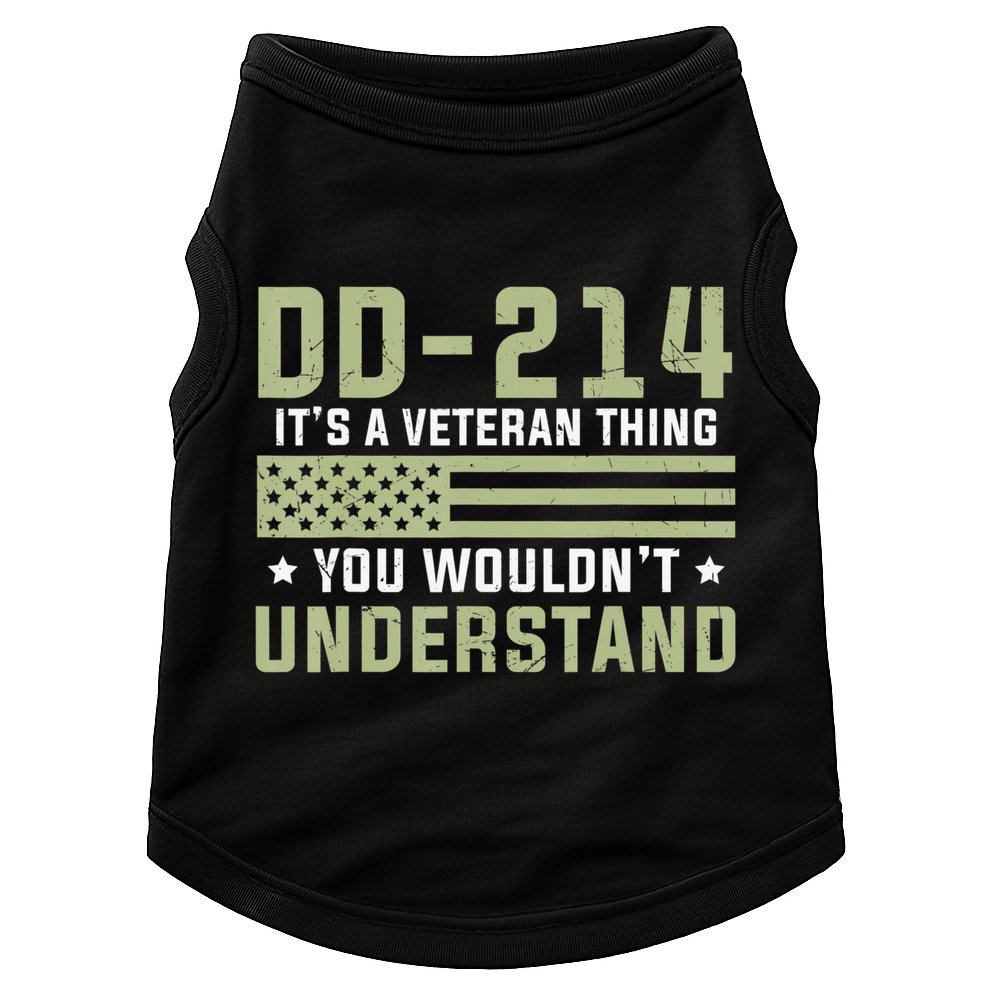 DD-214 Alumni Military Veteran Vintage American Fla Doggie Tank