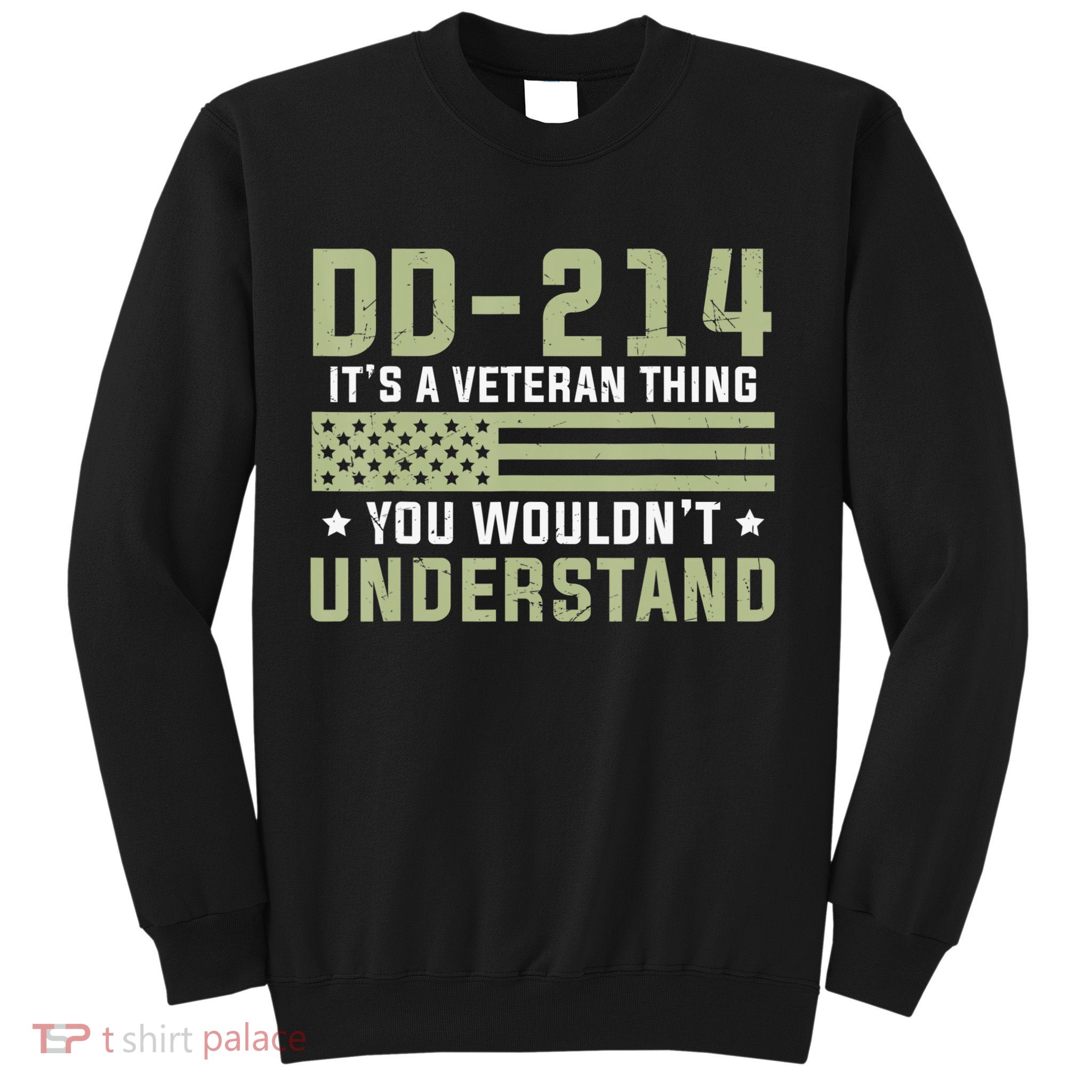 DD-214 Alumni Military Veteran Vintage American Fla Sweatshirt