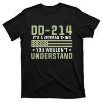 DD-214 Alumni Military Veteran Vintage American Fla T-Shirt