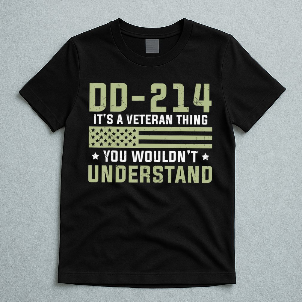 DD-214 Alumni Military Veteran Vintage American Fla T-Shirt