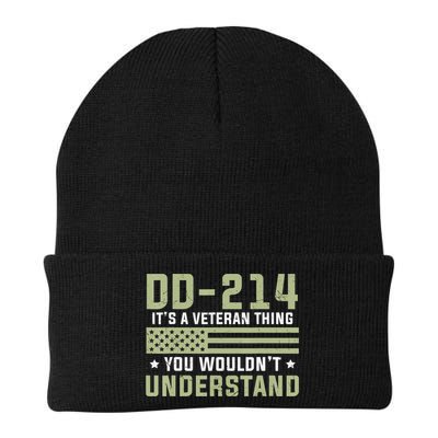 DD-214 Alumni Military Veteran Vintage American Fla Beanie