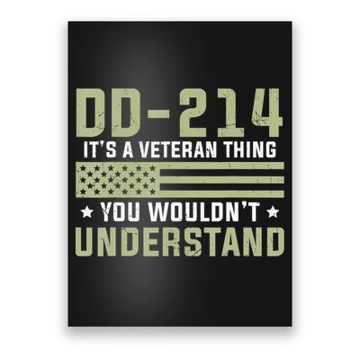 DD-214 Alumni Military Veteran Vintage American Fla Poster