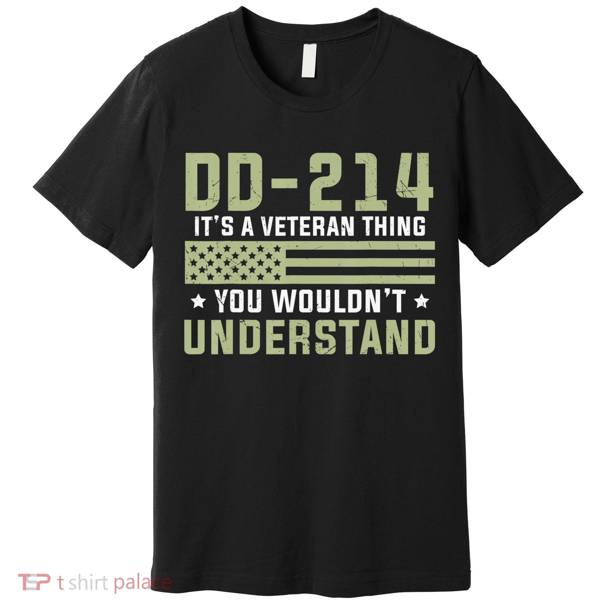 DD-214 Alumni Military Veteran Vintage American Fla Premium T-Shirt