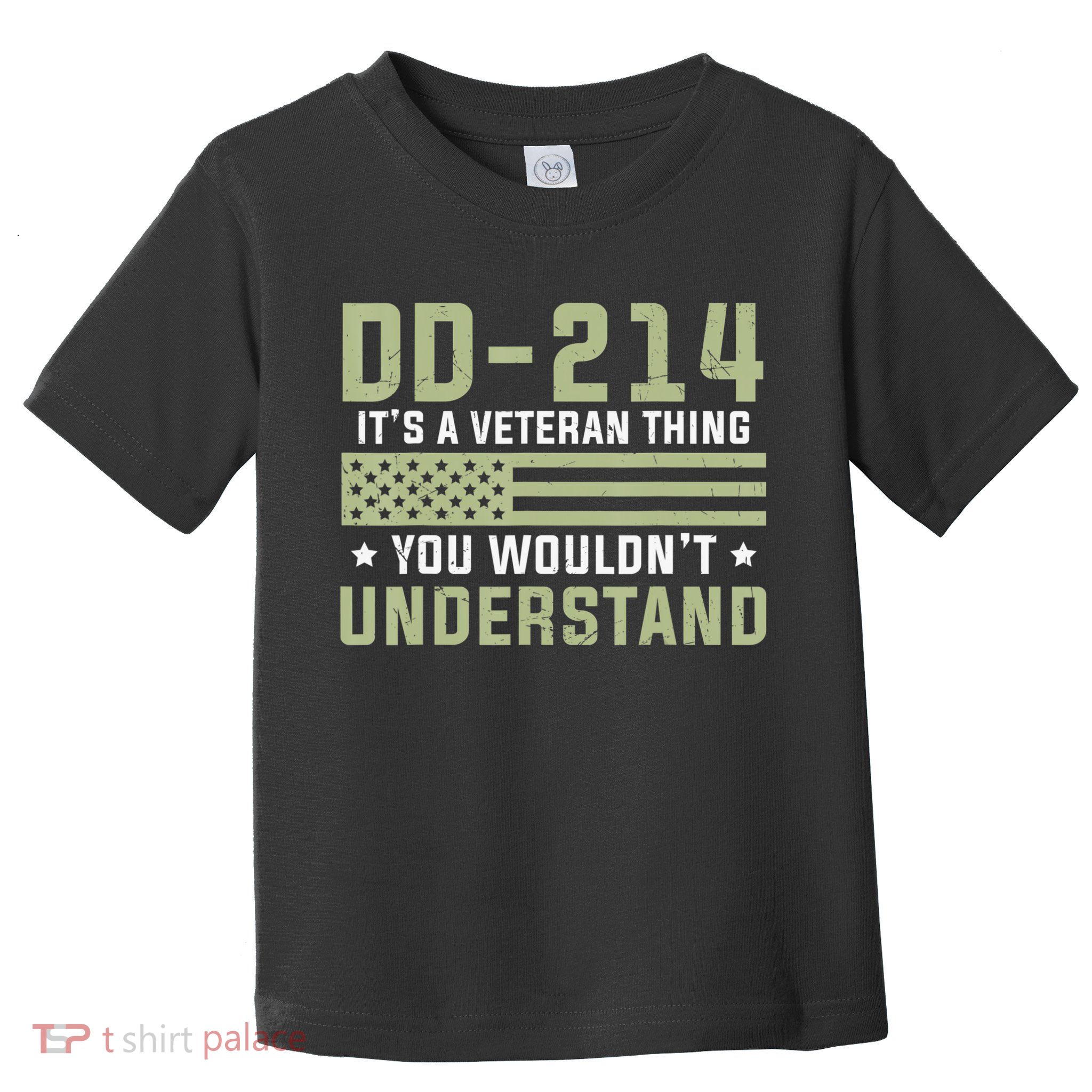 DD-214 Alumni Military Veteran Vintage American Fla Toddler T-Shirt