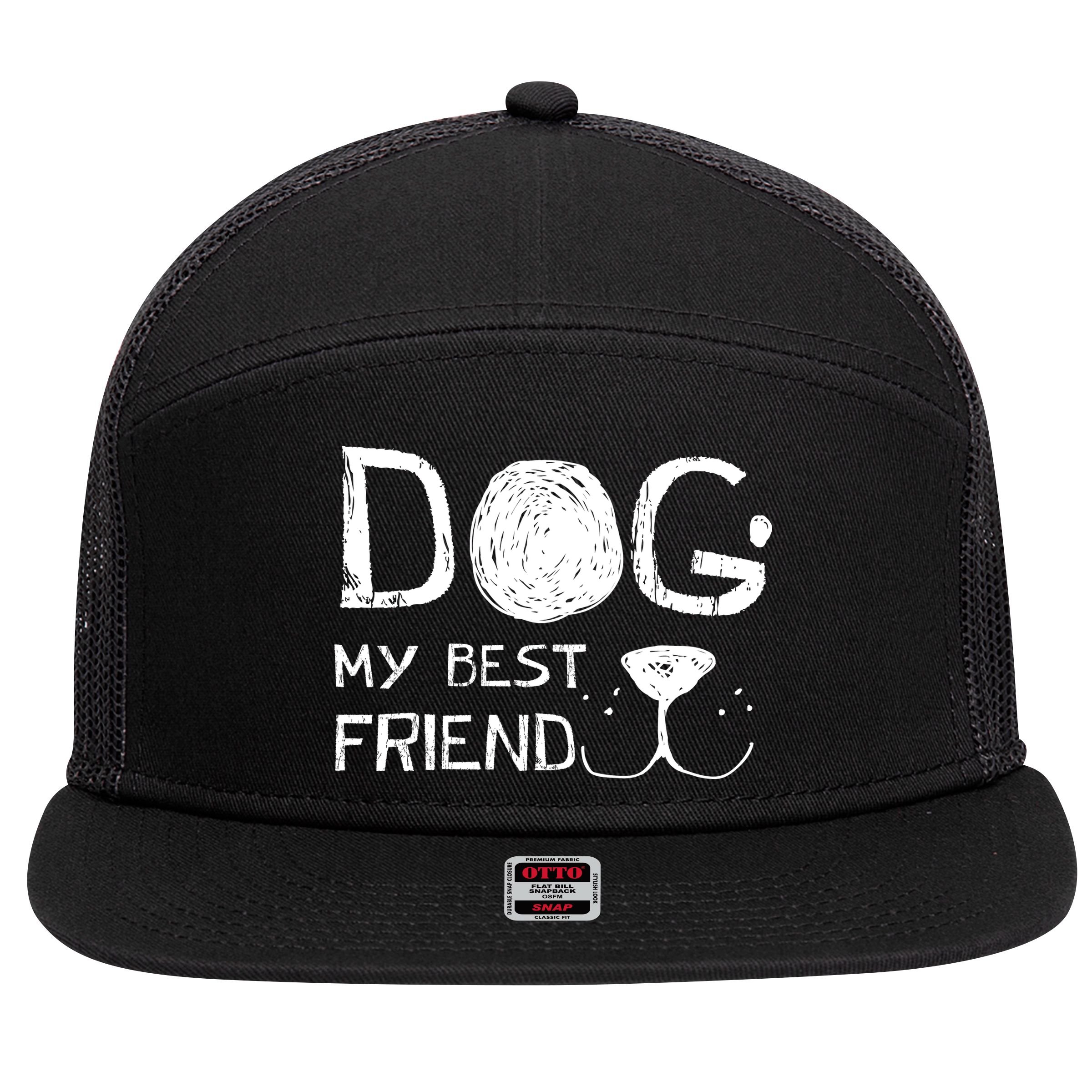 Dogs Are My Best Friend 7 Panel Mesh Trucker Snapback Hat