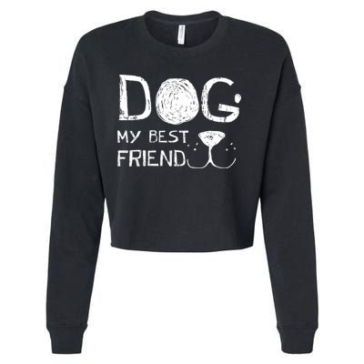Dogs Are My Best Friend Cropped Pullover Crew