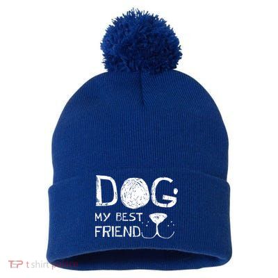 Dogs Are My Best Friend Pom Pom 12in Knit Beanie