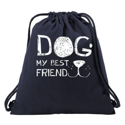 Dogs Are My Best Friend Drawstring Bag