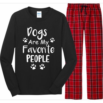 Dogs Are My Favorite People Gift Funny Dog Pet Lovers Cute Gift Long Sleeve Pajama Set